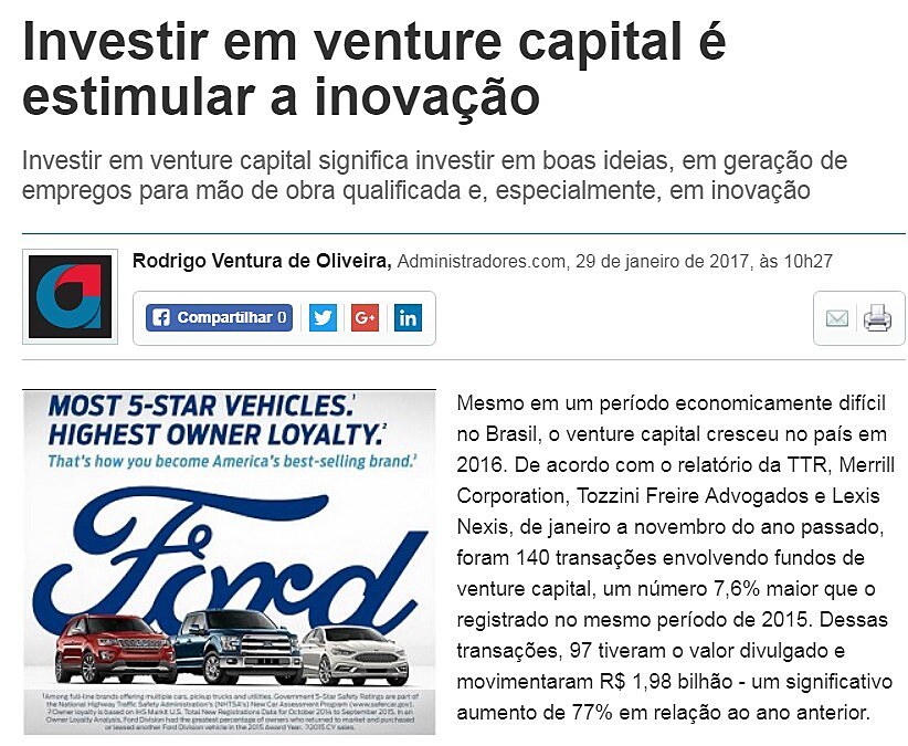 Investir em venture capital  estimular a inovao